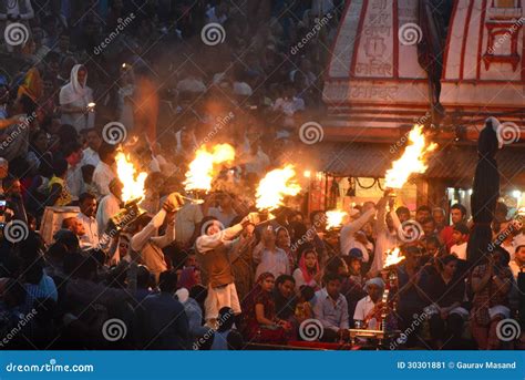 Ganga Aarti At Dashashwamedh Ghat Editorial Photo | CartoonDealer.com #160985139