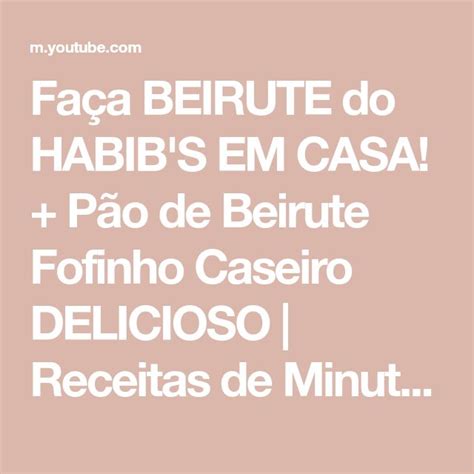 Fa A Beirute Do Habib S Em Casa P O De Beirute Fofinho Caseiro