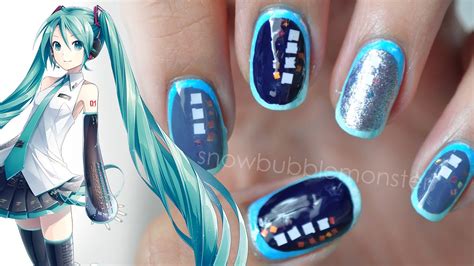 Vocaloid • Hatsune Miku Inspired Nails Snowbubblemonster Youtube