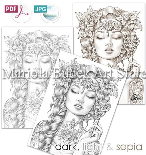 Senses Mariola Budek Premium Coloring Page Printable Adult Colouring