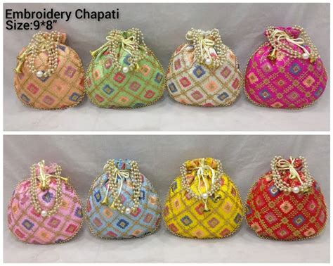 Wedding Return Gifts Assorted Embroidery Potli Bag At 65 Piece In Mumbai