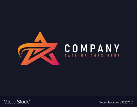 Abstract star logo design modern orange Royalty Free Vector