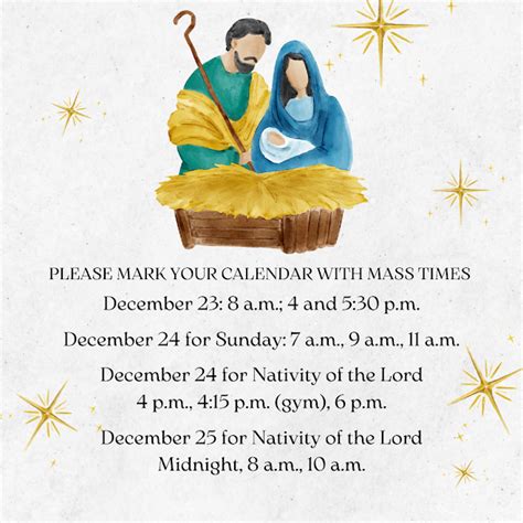 Christmas Mass Times Holy Infant Catholic Church