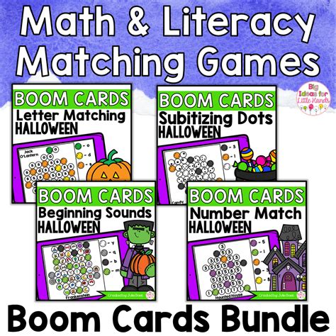 Halloween Math Phonics Game Digital Boom Cards Bundle Distance Big