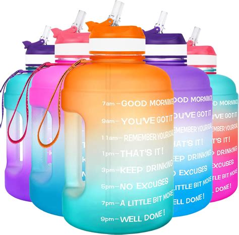 Buildlife Water Bottles With Straw Litre Gym Drinks Bottle Time