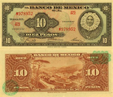 Banco de Mexico - Mexican Pesos - 1963 to 1982 : Herbert Hillary Booker 2nd - Tujunga ...