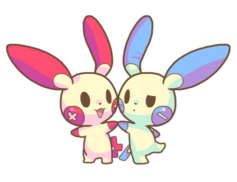 Pokemon - Plusle and Minun by CelestialGalaxies on DeviantArt