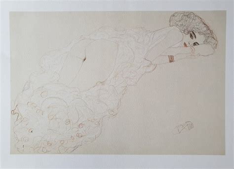 Gustav Klimt 1862 1918 Reclining Nude Lying On Her Catawiki