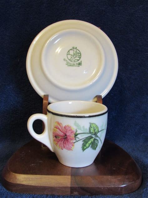 Syracuse Chine Flora Of The South Demitasse Cup Saucer Hibiscus