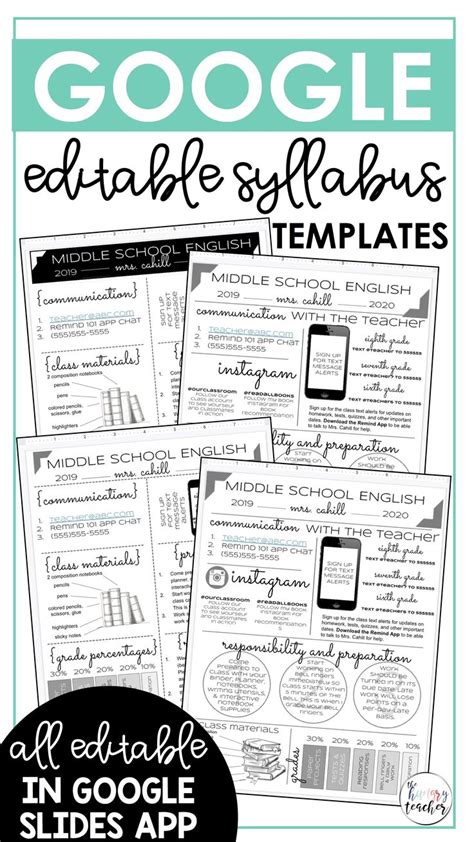 Editable Digital Infographic Google Syllabus Templates Back to School ...