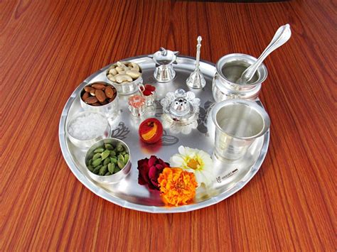 Goldgiftideas Inch Sarovar Silver Plated Pooja Thali Set Etsy