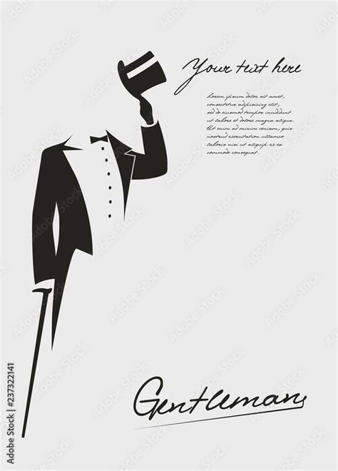 Silhouette Of A Gentleman In A Tuxedo Stock Vector Adobe Stock