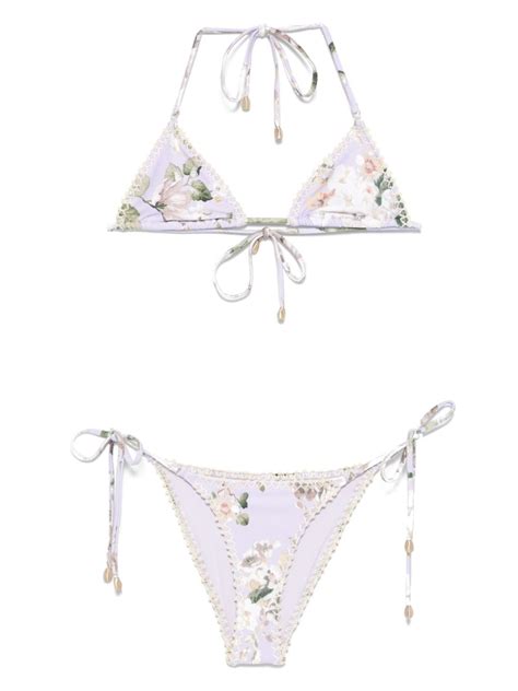 ZIMMERMANN Acacia Bikini Set Purple FARFETCH