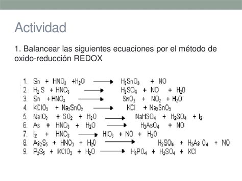 Balanceo De Ecuaciones Químicas Metodo Redox Tema 4