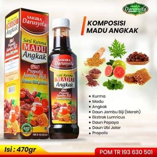 Jual Darusyifa Sari Kurma Madu Angkak Sakura Plus Propolis Jambu Biji