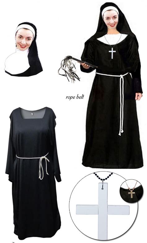 Sale Plus Size Nun Costume Dress Accessory Kit Lg Xl 1x 2x 3x 4x