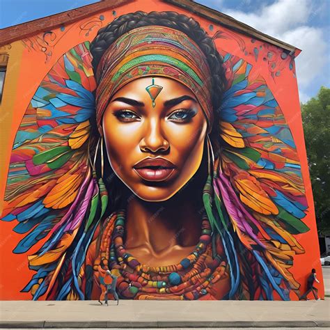 Premium Photo | A vibrant street art mural celebrating cultural