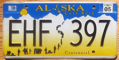 2005 Alaska Gold Rush Centennial vg - Automobile License Plate Store: Collectible License Plates ...