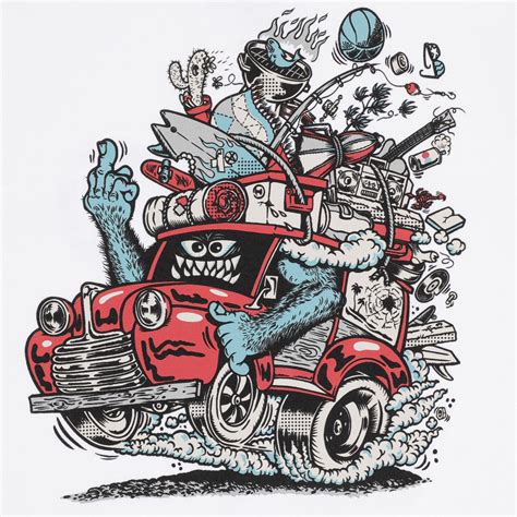 Santa Cruz Johnson Beast Wagon Stripes T-Shirt - white | Tactics