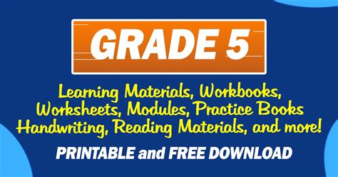 Grade 5 Free Learning Materials And More Deped Click