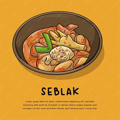 Premium Vector | Indonesia traditional food seblak logo illustration