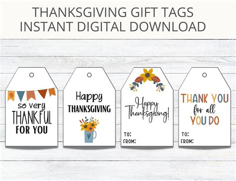 Thanksgiving Gift Tags Printable Thanksgiving Favor Tags - Etsy