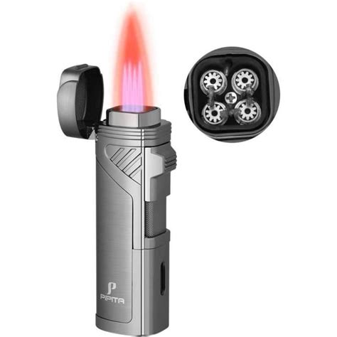 Ipita Torche Briquet Turbo Rouge Jet De Flamme Rechargeable Au Gaz