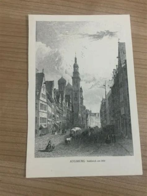 Alte Antike Postkarte Stahlstich Augsburg Um Eur Picclick De