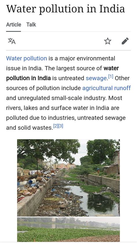 Water pollution – India NCC