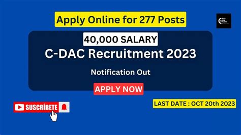 BEST JOB ALERTS C DAC Recruitment 2023 Vacancy 2023 40 000 Month