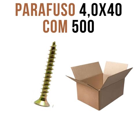 Parafuso 40x40 Caixa Para Madeira Com 500 Parafusos 4x40 Para Mdf