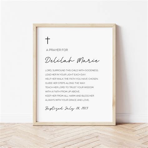 Personalized Baptism Gift Custom Prayer Sign Christening Gift Custom ...