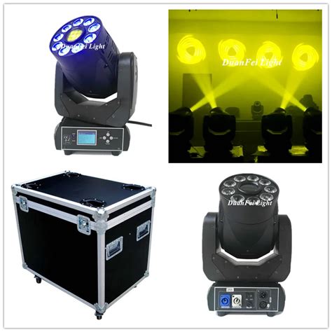 Flycase 10pcs 9x18W LED Wash Spot Moving Head 90Watt Spot Light Gobo