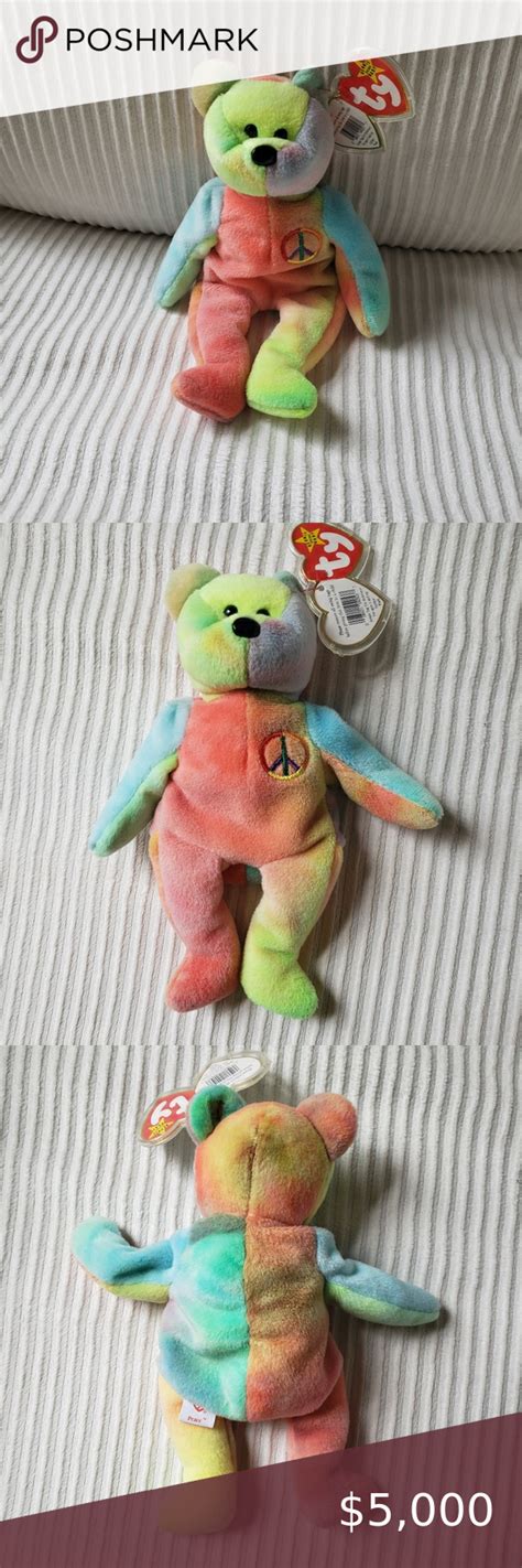 Ty Peace Bear Beanie Babies Baby Rare Errors Pvc Baby Beanie Peace