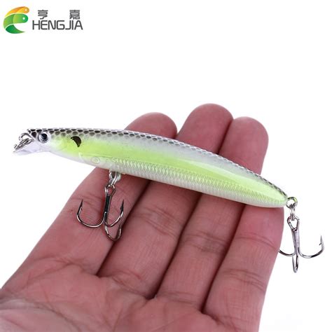 HENGJIA 1pcs 9cm 9g 3D Eyes Minnow Fishing Lures Bait Hooks Bass Tackle