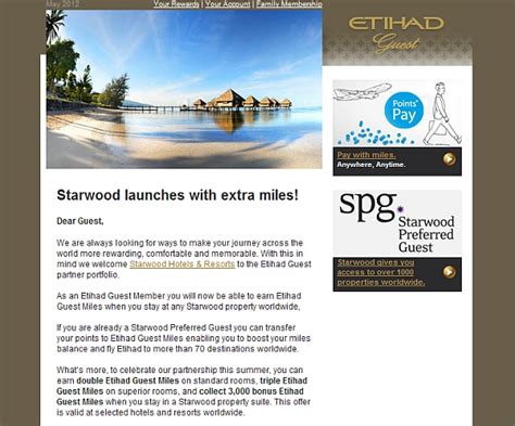 Etihad Airways Now Starwood Preferred Guest Transfer Partner LoyaltyLobby