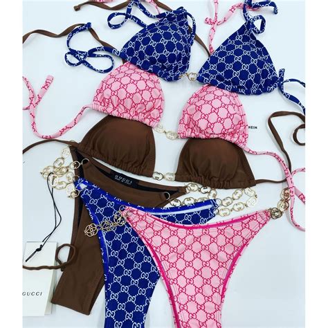 Wholesale Custom Luxury Bathing Suits Sexy Triangle Bikini Letter Print