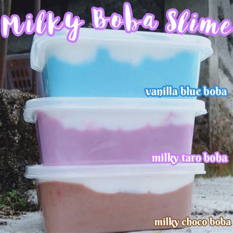 Jual Milky Boba Slime Tofu Vanilla Slime Choco Slime Taro Slime By