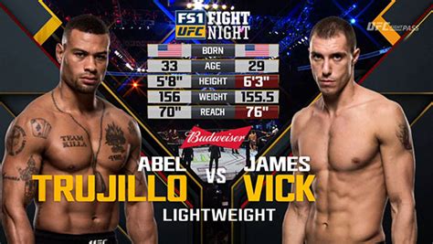 Ufc Fight Night 104 Abel Trujillo Contre James Vick Ufc Fans