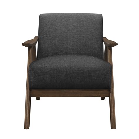 George Oliver Modern Retro Dark Gray Fabric Upholstered Accent Chair