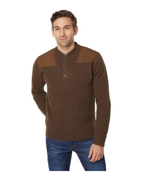 Ll Bean Cotton Commando Fatigue Henley Sweater In Brown For Men Lyst