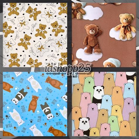 Jual Kertas Kado Sansan Wawa Doff Isi Lembar Bear Taddy Bear Fancy