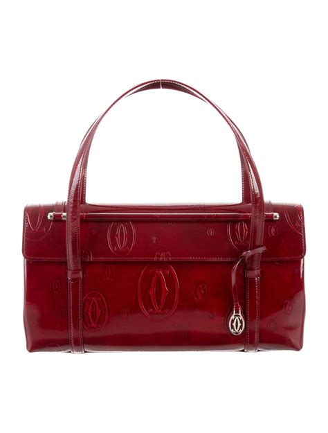 Cartier Happy Birthday Flap Bag Burgundy Handle Bags Handbags Crt33002 The Realreal