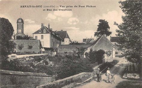 CPA Arnay Le Duc View Taken Of The Bridge Pichou Et Rue Ursulines