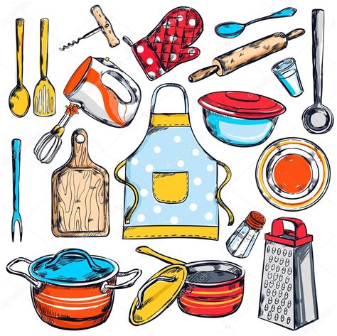 Home Cooking Elements Set Stock Vector Image By Mogil