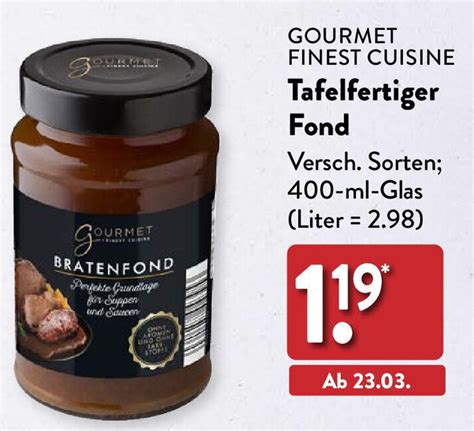 Gourmet Finest Cuisine Tafelfertiger Fond Ml Glas Angebot Bei Aldi Nord