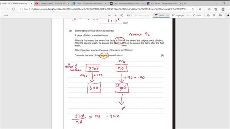 WJEC GCSE Numeracy November 2020 P1 Higher Q6 YouTube