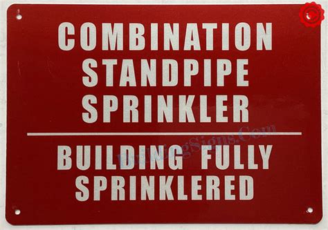 Combination Standpipe And Sprinkler Sign Red Reflective 7x10 Inchheavy Duty Rust Free