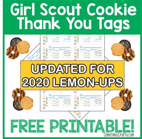 INSTANT DOWNLOAD Printable Little Brownie Bakers Girl Scout Cookies Receipt Order Form Thank You ...