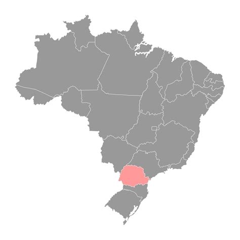 Ilustração Em Vetor Do Estado Do Brasil Mapa Do Paraná Vetor Premium